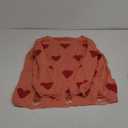 Chang Yun Women Off Shoulder Knitted Pullovers Sweater Loose Long Sleeve Hearts Printed Ripped Tops (X-Large, Strawberry)