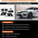 Front Bumper Fog Lights Assembly Compatible with 2022 2023 2024 Civic Pair Fog Lamps w/Wiring Switch Bezel Left & Right