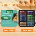 200PCS Air Fryer Liners Disposable: Square 7.9 Inch Non-Stick Airfryer Paper Liners - Food Grade Parchment Paper for 5 6 7 8 QT Air Fryer Baking and Roasting - Waterproof and OilProof (9 Inch on Top)