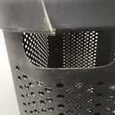 Mind Reader Slim Laundry Hamper with Lid, 60L Clothes Basket, Ventilated Plastic, Black (Single)