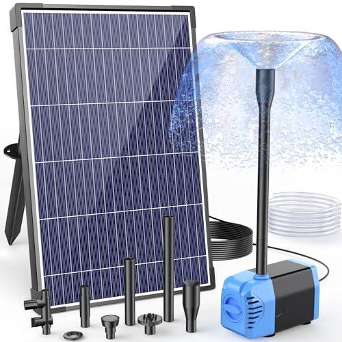 POPOSOAP Solar Water Pump, 12W Solar Fountain Pump 160GPH Flow Adjustable Solar Powered Water Pump with Dry-Run Protection for Fish Pond, Wildlife Garden, Ponds, Waterfall, Hydroponics