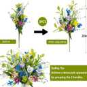 3 Bundles Artificial Wildflowers Fake Silk Mixed Pansies 20" Vibrant Faux Flower Arrangements Floral Bouquets for Indoor Vase Home Kitchen Table Centerpieces & DIY Crafts Wedding Spring Decor