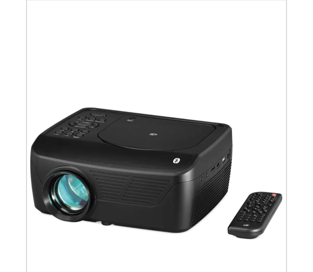 GPX - Mini Projector with Bluetooth & DVD Player - Black