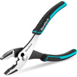 DURATECH 8 Inch Slip Joint Pliers, Pliers Tool with Comfortable TPR Handle, High Carbon Steel, Strong Sharp Teeth, Pliers for Tightening, Loosening and Gripping Nuts and Bolts