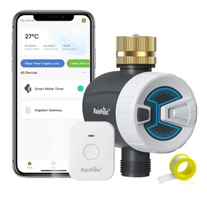 RAINPOINT WiFi Water Timer, Brass Inlet Smart Hose Faucet Timer, Automatic Irrigation System Controller for Yard Watering, APP Control via 2.4Ghz WiFi and Bluetooth (V2, 2025 Release)