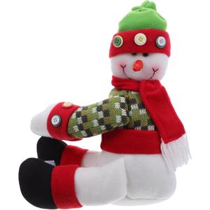 LUOZZY Plush Snowman Christmas Tree Topper Decorations with Funny Gnome Hugger for Xmas Party Holiday Curtain Tie Ornament