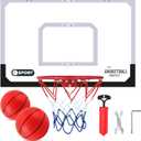 Upgrade Basketball Hoop Set - Extra Large 26" x 17" Pro Indoor Basketball Hoop for Door & Wall with 2 Balls, Complete Accessories, Basketball Toy Gift Perfect for Boys Girls Teens Adults