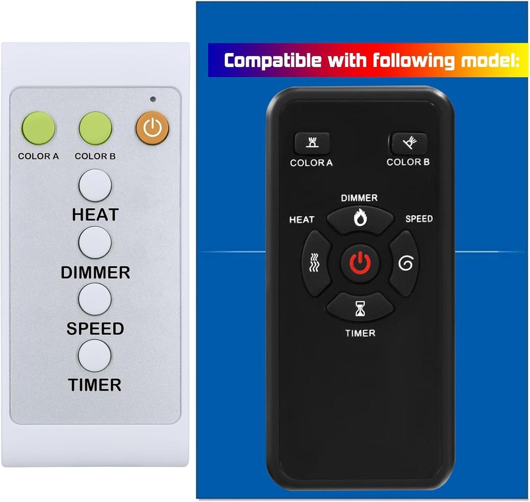 Replacement Remote Control for R.W.Flame Electric Fireplace RFH-6801LC RFH-3001LA RFH-3001LB RFH-3601LA RFH-3601LB RFH-2601LC RH-3001LA RH-3001LB RH-3001LC RH-3601LA RH-3601LB RH-3601LC RFH-4001LA