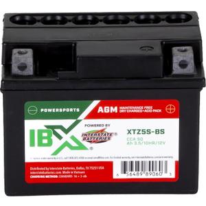 Interstate Batteries YTZ5S-BS 12V 3.5Ah Powersports Battery 50CCA AGM Rechargeable Replacement for BRP, Honda, KTM Dirt Bikes, Motorcycles, ATVs, Scooters (XTZ5S-BS)