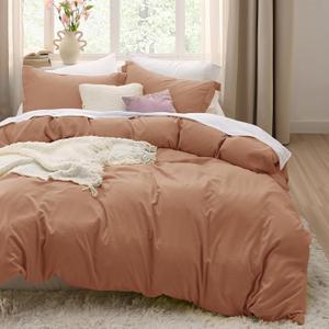Bedsure Taupe Duvet Cover Queen Size - 3 Pieces Prewashed Cotton-Like Extra Soft Bedding Set, Includes 1 Duvet Cover 90x90 Inches with Zipper Closure & 2 Pillow Shams, Comforter Not Included