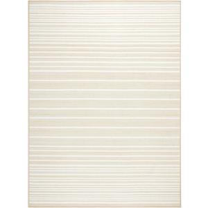 Town & Country Basics Layne Modern Stripe Everwash Washable Area Rug with Non-Slip Backing, Pet Friendly Rug, Cream/Beige, 6'6"x 9'6"