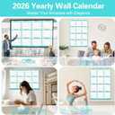 6pcs 32" x 48" 2026 Wall Calendar, Folded Wet & Dry Erase Wall Calendar 12 Month, Annual Yearly Planner Yearly Laminated Calendar 2026 Horizontal/Vertical, with Julian Dates