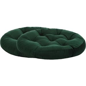 2-Pack Outdoor/Indoor Wicker Patio Seat Cushion Pad, Water Repellent, 18.5-Inch, Dining Chair Cushion, Set of 2 (Dark Green)