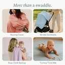 PurComfy Supersoft Swaddle Blanket, Premium Bamboo Viscose Baby swaddling Blankets for Newborns, Lightweight & Breathable Swaddle Blankets for Boys and Girls, 47 x 47, Neutral Baby Essentials