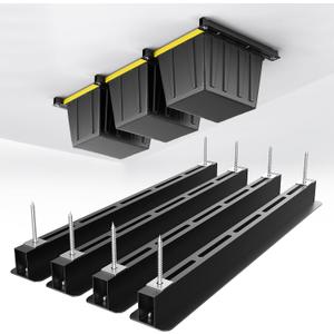 EVERHANGER Ceiling Storage Rack, Heavy Duty Overhead Garage Storage Rack, Adjustable Ceiling Bin Storage System, 4 Sets for 3 Bins, 26 Inch