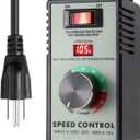 AC Motor Speed Controller 110-120V / 15A Max, Variable Fan Speed Controller AC Electronic Voltage Regulator with Overload Protection Switch & Voltage LED Display Screen Plastic