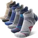 ANTSANG 6 Pairs Merino Wool Ankle Hiking Running Socks Compression Thick Cushion Breathable No Show Socks for Men Women L