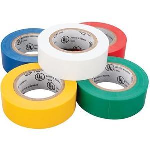 Performance Tool W549 5-Piece 3/4 in. x 30 ft. Colored Electrical Tape | Multicolor electrical tape assortment for shop, home, and auto applications. Weather- and cold-resistant rolls