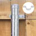 Fence Post Extension for 2-3/8" OD 24" Metal Posts, Heavy Duty Seamless Steel Fence Height Extender, Hot-Dip Galvanized Post Sleeve Riser Kit with Screws, Brackets and Caps, Pack of 2