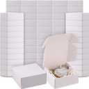 Yinkin 200 Pcs Small Kraft Paper Gift Boxes in Bulk 2.16'' x 2.16'' x 0.98'' Ornaments Mini Cardboard Boxes with Lid for Favor Earring Jewelry Bracelet(White Color)