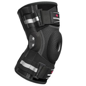 NEENCA Professional Knee Brace for Knee Pain, Hinged Knee Support with Patented X-Strap Fixing System, Strong Stability for Pain Relief, Arthritis, Meniscus Tear, ACL, PCL, MCL, Runner, Sport, Workout (Black - Single)