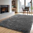 Zentavio Area Rugs for Living Room Grey Rugs for Bedroom 4x6 Carpet Fluffy Furry Soft Shag Aesthetic Plush High Pile Gray Throw Rug for Nursery Kids Room Dorm (4' x 6' (Rectangular))