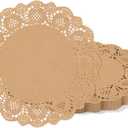 WYTAOHZL 120 Pieces Lace Paper Doilies for Tables 12 Inch Round Brown Paper Doilies for Food Cakes Desserts