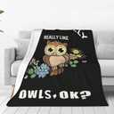 Owl Blanket Lovely Owl Decor Throw Blanket Sloth Gifts for Girls Boys Super Warm Soft Plush Lightweight Fleece Flannel Blanket Winter Couch Sofa Bedding Blanket for Adults Women 80"X60"