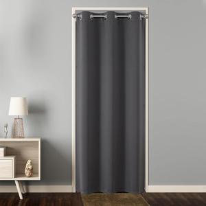 Joydeco Door Curtain for Closet Doors 78 Inches Long 1 Panel, Blackout Doorway Curtain for Open Closet Bedroom, Room Divider for Privacy (Grey, 40Wx78L)