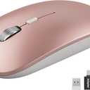 SABLUTE M31 Bluetooth Mouse for MacBook Pro/Air, iPad - Rechargeable Tri-Mode Wireless Mouse for 3 Devices (BT 5.2 + 2.4G), Sleek Slim Silent Mouse for Surface, Windows, Rose Gold