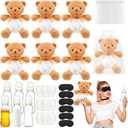 6 Set Bottle Chug Bear Baby Shower Games Brown Blindfolded Diaper Changing Games Kits Bottles Diapers Blindfold Eye Masks Bear Baby Shower Party Guest Gifts