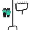 Spike Lawn Air Aerator Manual Tool Grass Aeration Aerating Tool with 15 Spikes T-Handle Pre-Assembled Grass Aerator Tools for Yard, Lawn Aeration