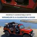 Door Sill Guards Kit for Gladiator JT Wrangler JL 4 Doors 2018-2026, Door Entry Guard Protector Accessories - Black Entry Scuff Plate Cover (4pcs Set)
