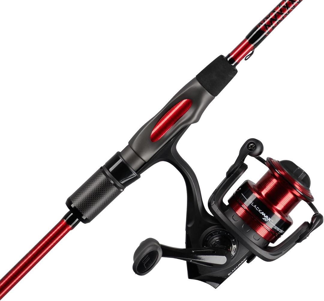 Ugly Stik 6’6” Carbon Spinning Fishing Rod and Reel Spinning Combo, Graphite with Graphite Tip Design, 6’6” 2-Piece Fast Action Rod,Red/Black