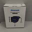 DEWENWILS Retractable Extension Cord Reel, 50 FT 14/3C SJTOW Heavy Duty Power Cord with Lighted Triple Tap Outlet, 180 Swivel Bracket for Ceiling/Wall Mount, 13A Circuit Breaker, ETL Listed, Blue