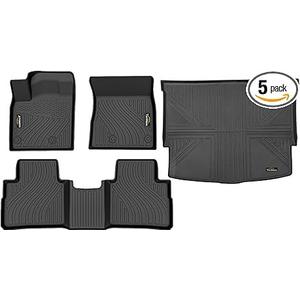 Floor Mats Custom for Nissan Rogue 2021-2024 2025 Trunk Mat with Backrest Mat (NOT for Sport) All Weather TPE Cargo Liner Anti-Slip Full Set for Rogue Accessories (Trunk Mat+Backrest Mats+Floor Mats)