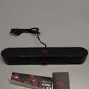 Redragon GS560 RGB Desktop Soundbar, 2.0 Channel Computer Speaker with Dynamic Lighting Bar Audio-Light Sync/Display, Touch-Control Backlit with Volume Knob, USB Powered w/ 3.5mm Cable, Black