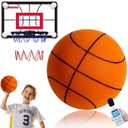 Indoor Basketball Set, 2025 Upgrade Silent Basketball with a Detachable Iron Basketball Hoop, Practicing Dribbling, Shooting, and Dunking Techniques Quietly at Any time Indoors,for Teens and Adults