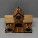 Bird Houses for Outside, 5-Hole Wooden Birdhouse for Bluebirds Finch Swallow Wren Chickadee Hummingbird, Hanging Bird House for Outdoor Clearance Garden Courtyard