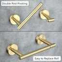 Brushed Gold Toilet Paper Holder for Bathroom, Double Post Pivoting Tissue Roll Holder, Wall Mounted Detachable TP Holder, SUS304 Stainless Steel, SHUNLI
