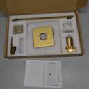KENES Brushed Gold Tub and Shower Trim Kit, Modern Shower Faucet Set with Single-Spray Gold Shower Head, Square Shower Faucet, KE-6024A-4 (Shower Valve Included)