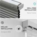 Joydeco No Tools No Drill Window Blinds for Indoor Windows, Blackout Shades Cellular Shades Cordless, No Drill Blinds for Windows, Window Shades for Home, Bedrooms, Doors (Grey, 22" W x 64" H)