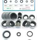 60 Pcs AC Compressor Seal Kit, Air Conditioning Compressor Port Seal Washer Kit, 6 Types A/C System Compressor Gasket Seals Assortment Kit,AC Seal Replacement Kit