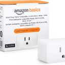 Amazon Basics Smart Plug, Matter Compatible, Compatible with Amazon Alexa, Google Home, Apple HomeKit, Matter Hub Required, 2.4 GHz Wi-Fi only, White, 1-Pack