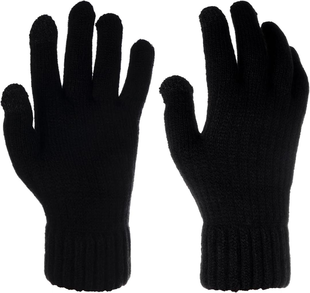Winter Gloves for Women, Womens Gloves Cold Weather Warm Lined, Gloves for Women Touchscreen Fingers (Black)