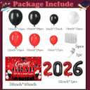 Red and Black Graduation Party Decorations 2026 - Graduation Balloon Arch Kit With Red Black Graduation Balloons, Congrats Grad Backdrop, 2026 Foil Balloons For High College School Gradua tion Decor