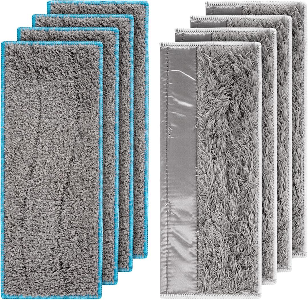 BlueStars m6 Microfiber Wet & Dry Mopping Pads for i.Robot Braava Jet M6 6110, 6012, 6112, 6113  Washable and Reusable, 4 Wet Pads & 4 Dry Pads (4 Wet & 4 Dry)