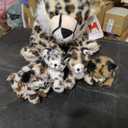 MorisMos 5Pcs Cheetah Stuffed Animal, 14 Inch Cheetah Mommy with 4 Baby, Soft Stuffed Leopard Plush Gifts for Kids, Boys, Girls, Toddler