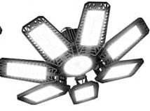 CHENGCHILIT LED Garage Light 5 Pack - 200w 20000LM 6500K Garage Lights Ceiling LED with 7+1 Adjustable Panels, Shop Lights Screw in E26 E27 Bulb Socket for Workshop, Storage Room, Basement, Warehouse