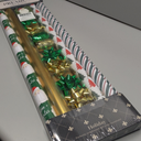 LaRibbons Christmas Wrapping Paper Set, Classic Santa & Stripe Design with Gift Bow & Ribbons & Tags, Perfect for Holiday, Party, Xmas Celebration, 30 Inch X 10 Feet (4Rolls, 100 sq.ft.ttl.)